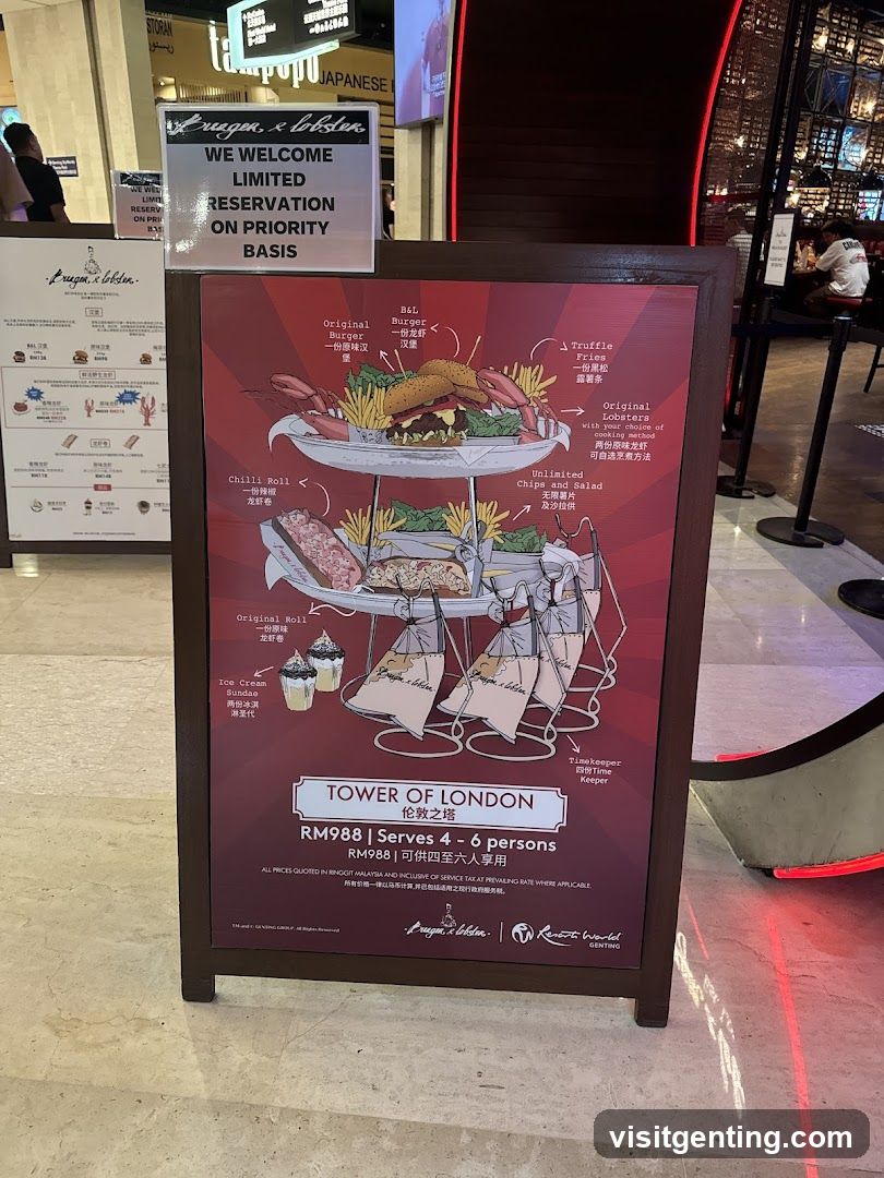 Burger & Lobster Tower of London Promotion Sign