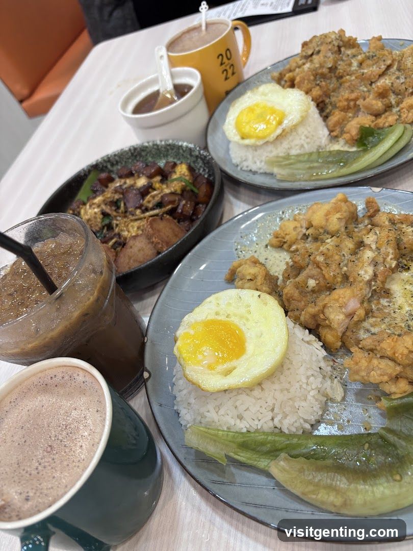 Dining Table with Food and Drinks