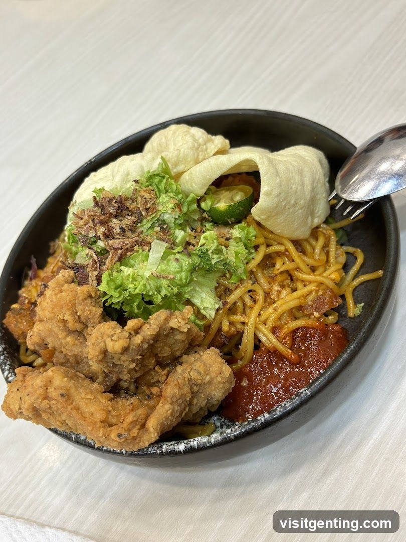 Noodles with Fried Chicken and Toppings