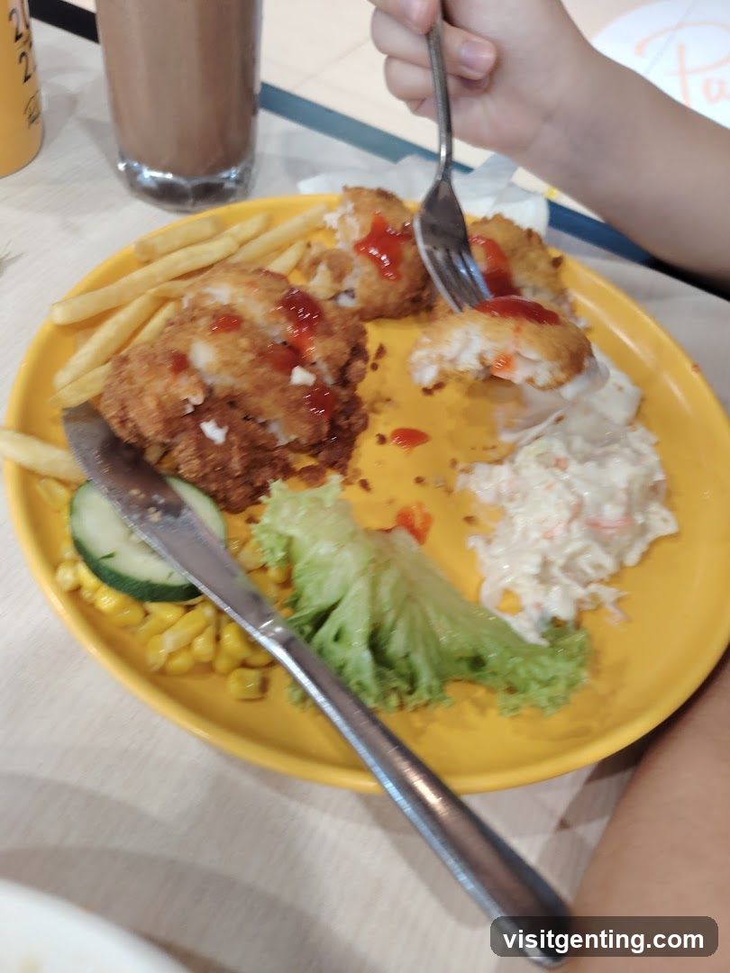 Meal at dining table