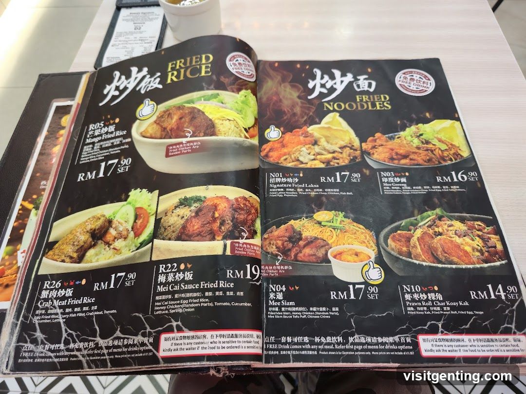 Fried Rice and Fried Noodles Menu