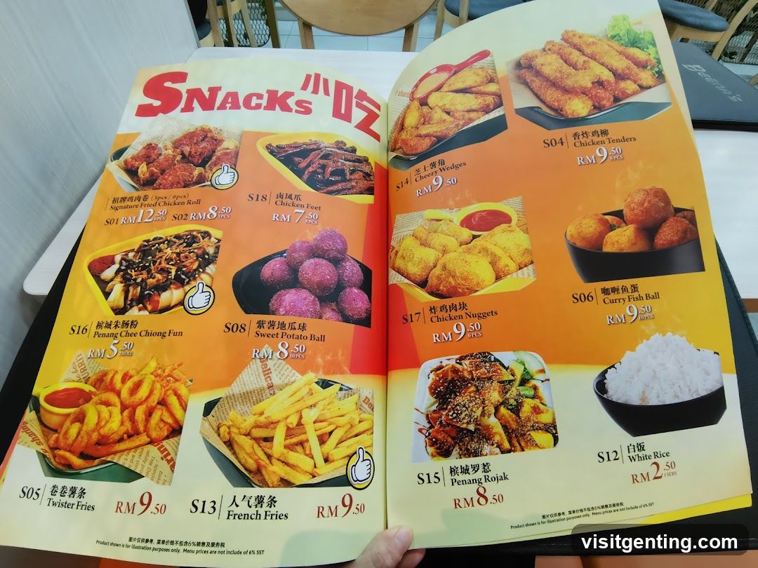 Snacks Menu