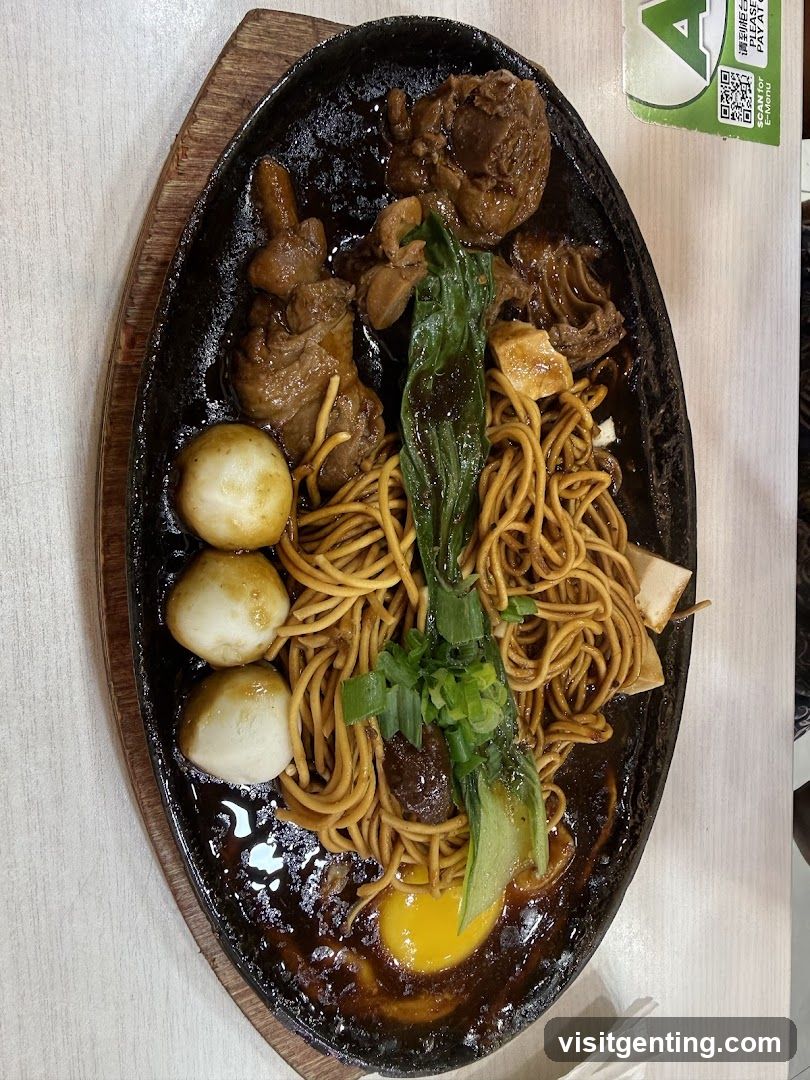 Food served on a sizzling plate