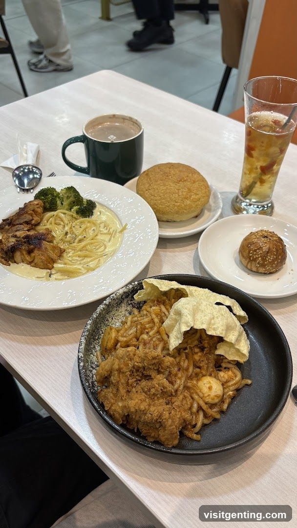Dining Table with Food and Drinks