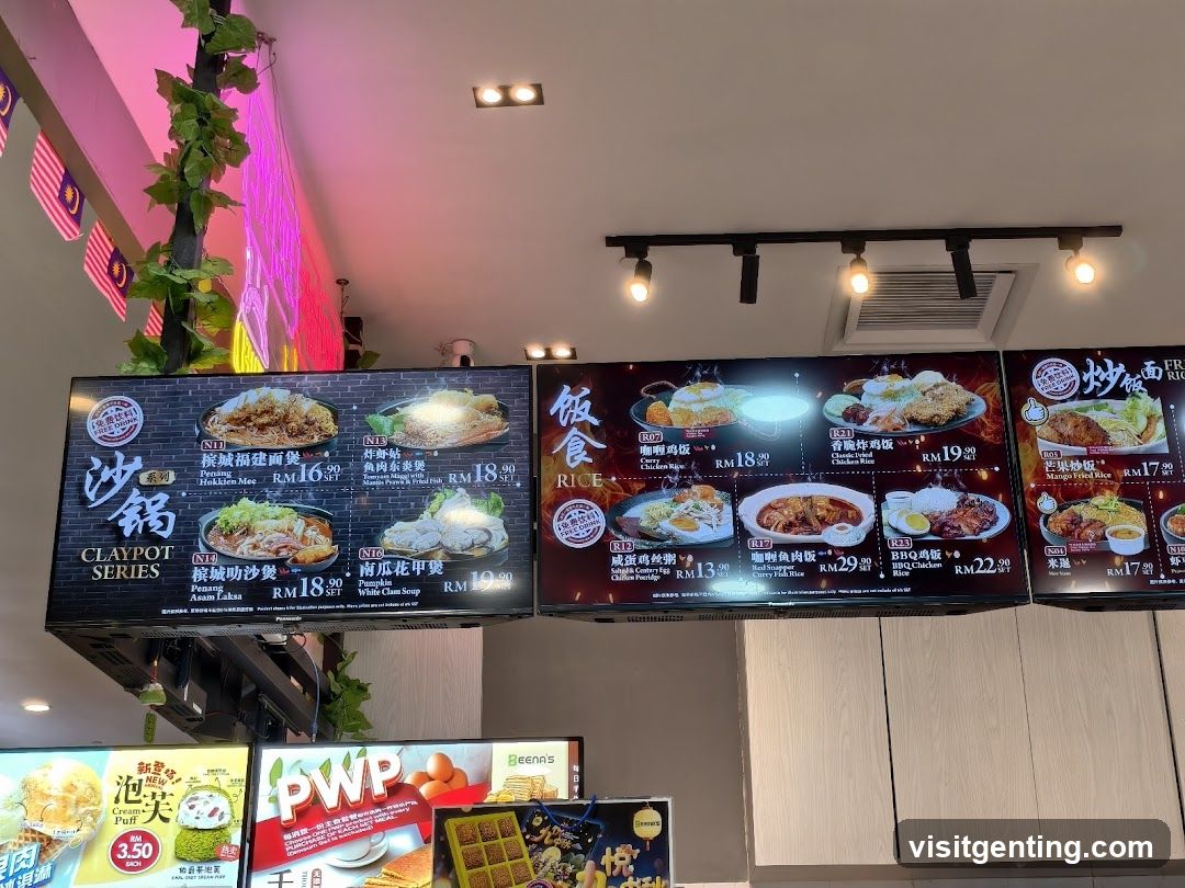 Restaurant Menu Display