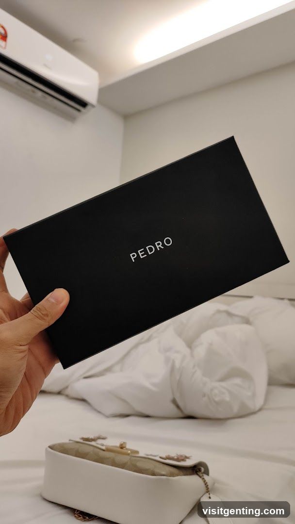 Hand holding Pedro box in bedroom