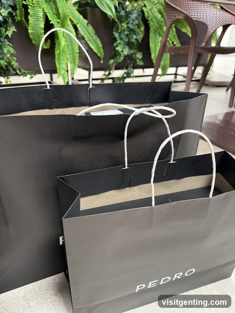 Shopping Bags on Outdoor Seating
