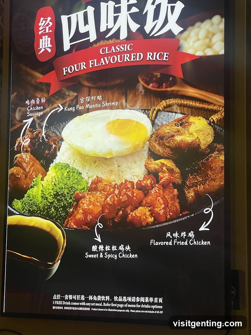 Classic Four Flavoured Rice Menu Board