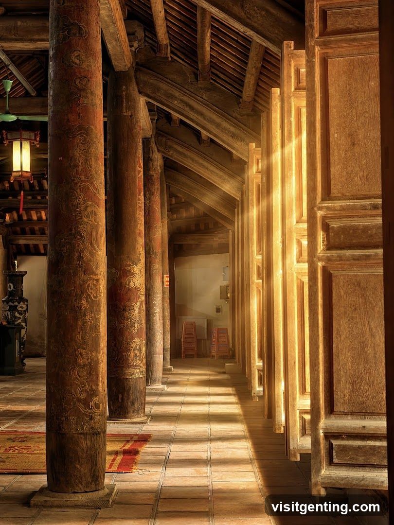 Interior of Traditional Wooden Structure