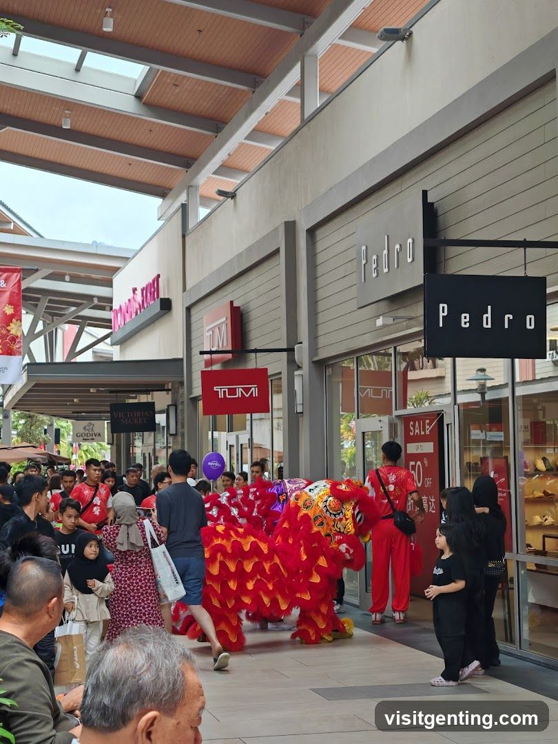 Shopping Mall Exterior with Lion Dance Performance