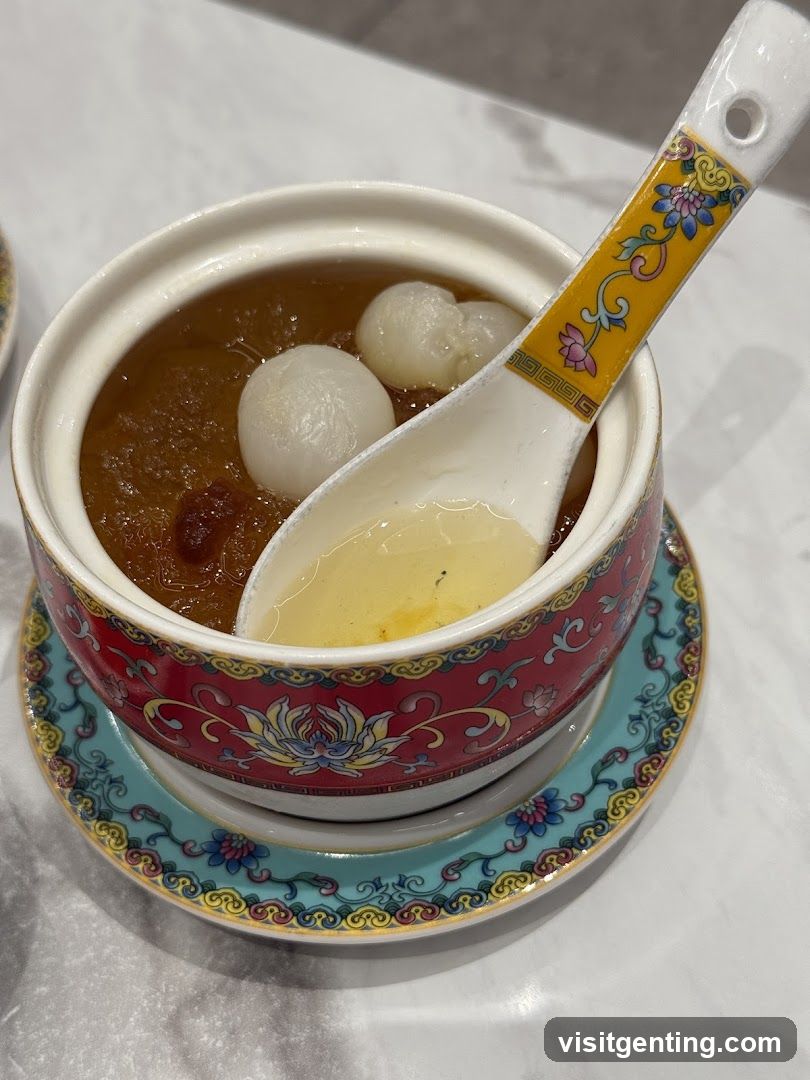 Dessert in ornate bowl