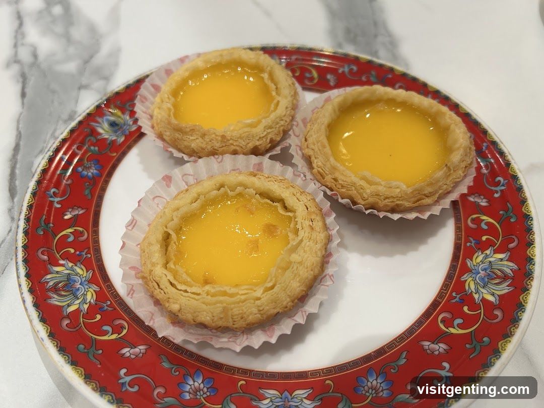Egg Tarts on Decorative Plate