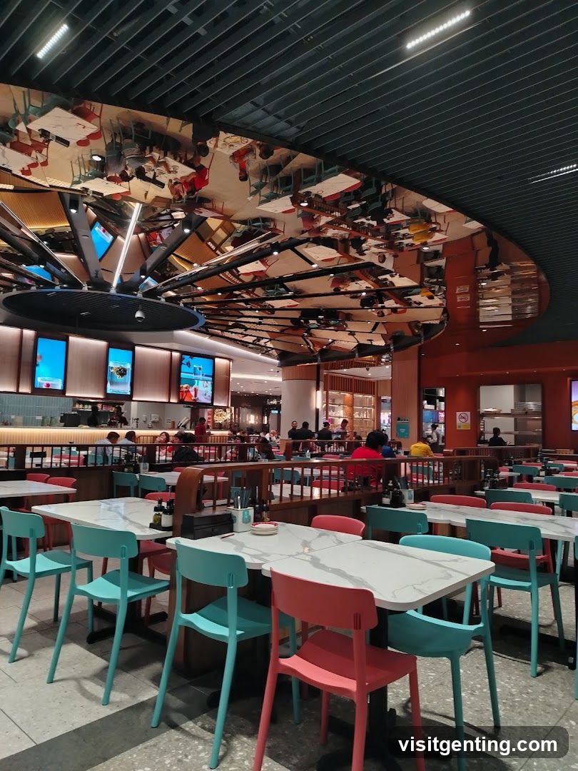 Restaurant Interior with Colorful Chairs