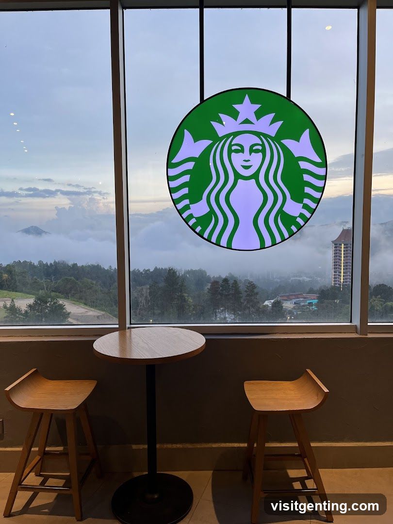 Starbucks Logo with Scenic View