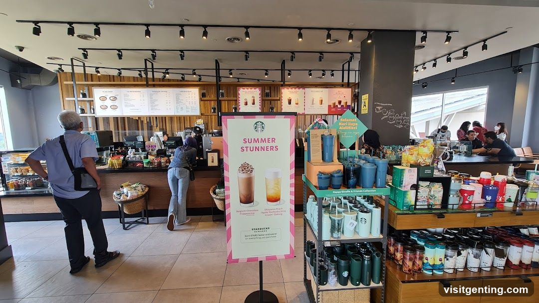 Starbucks Interior with Merchandise and Promotions