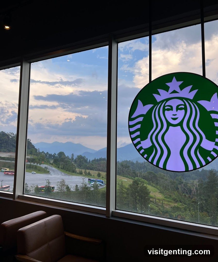 Starbucks Logo with Mountain View