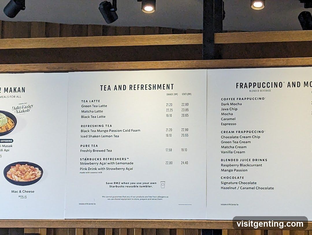 Starbucks Menu