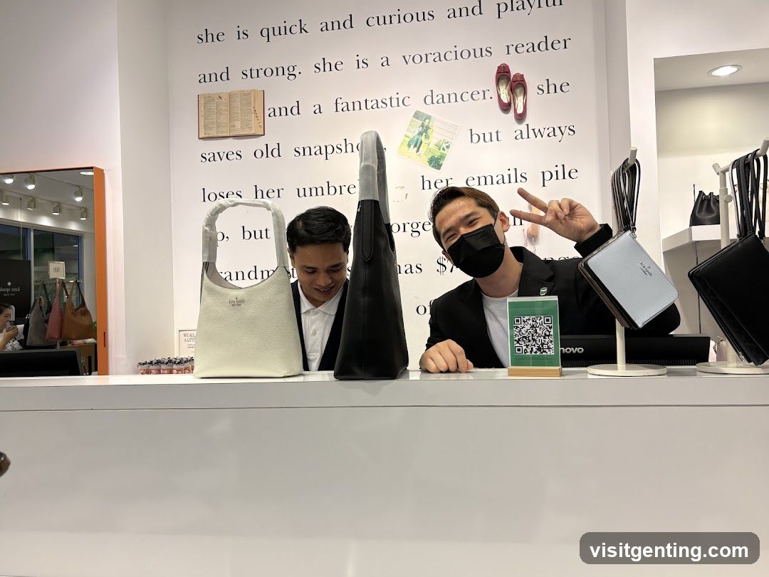 Store Interior with Bags and Staff