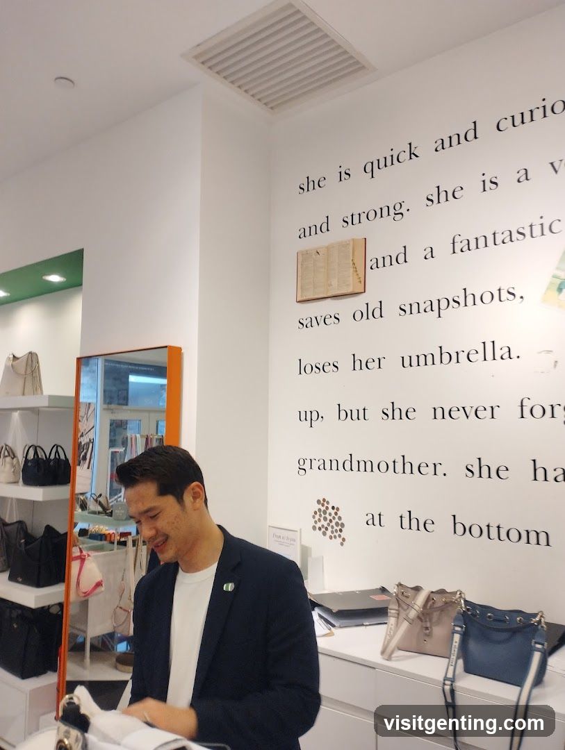 Store Interior with Man and Bags