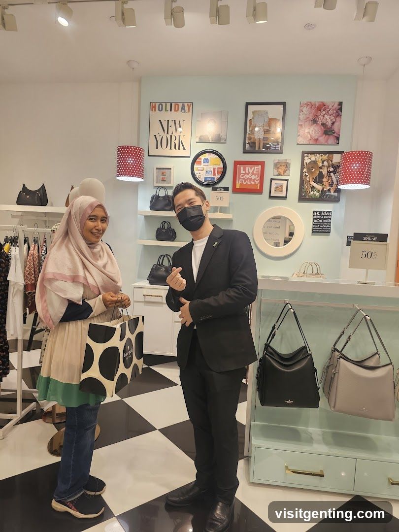 Shopping in a handbag store