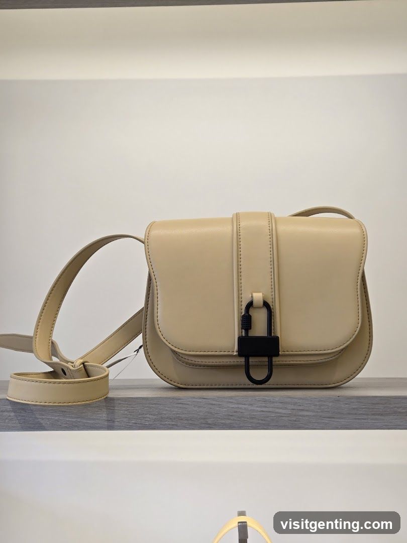 Beige Leather Shoulder Bag