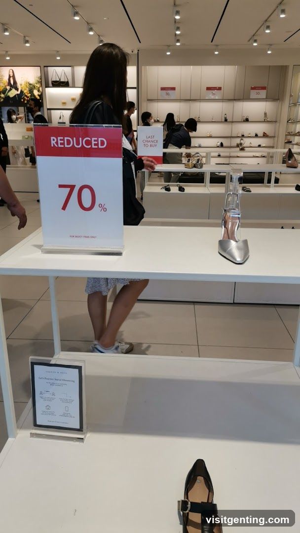Sale Signage in Shoe Store
