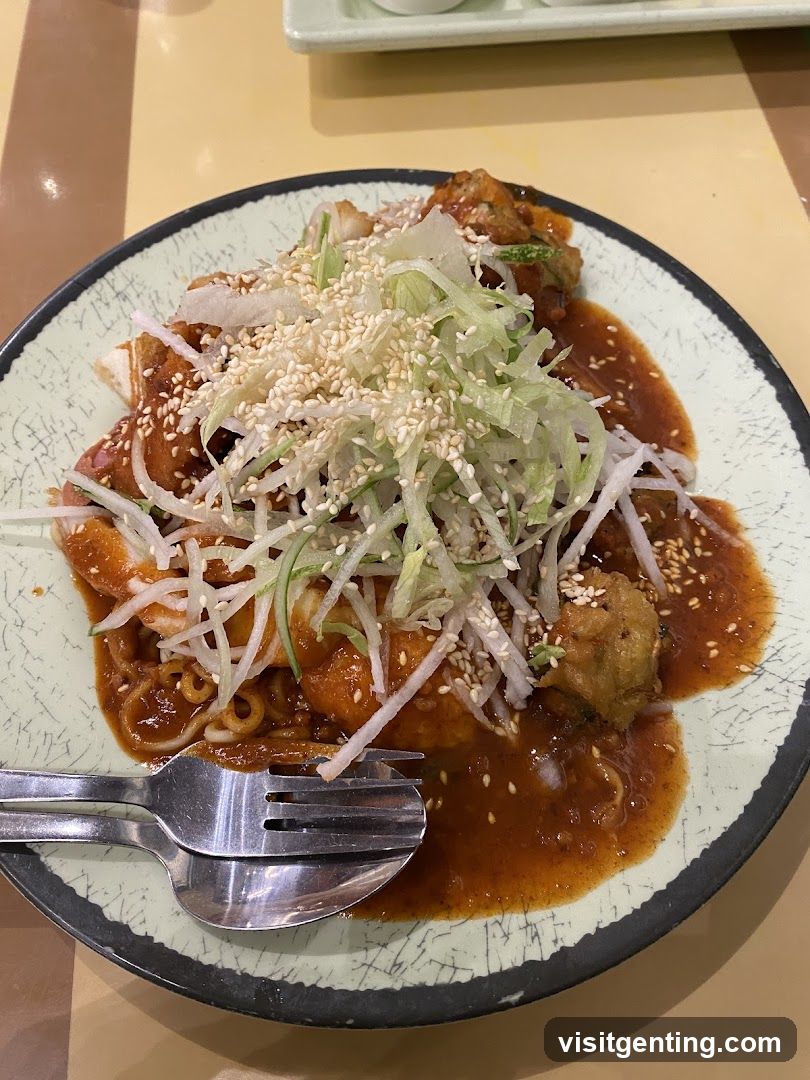 Noodle Dish with Sauce and Toppings