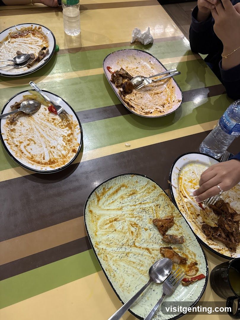 Empty plates on a table