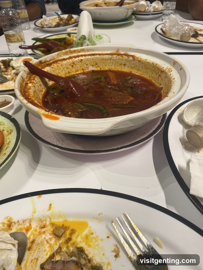 Table with unfinished meal