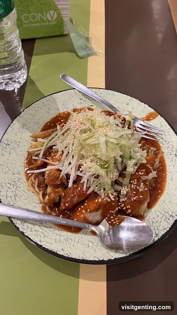 Noodles with Sauce and Toppings