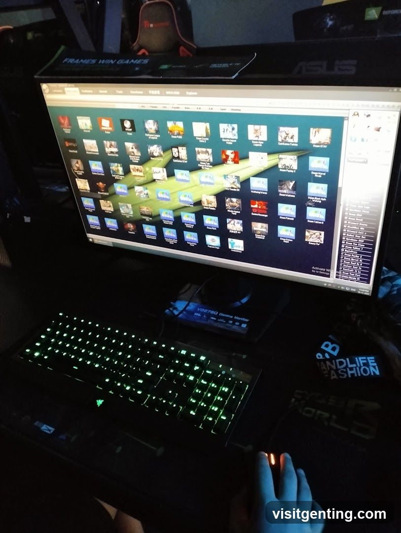 Gaming computer setup