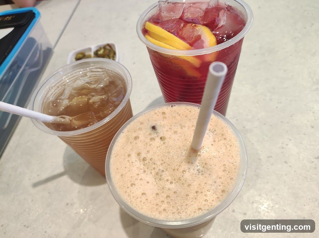 Three drinks on a table