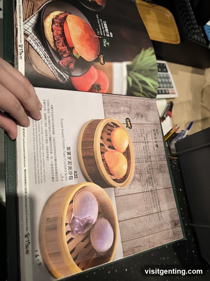 Menu with Pork Chop Hamburger and Buns