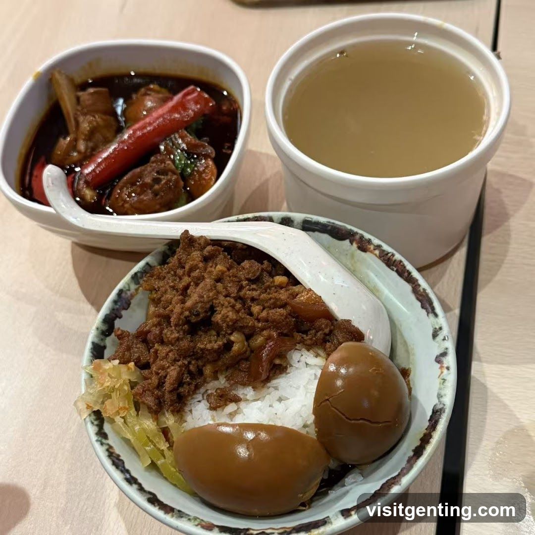 Braised Pork Rice Bowl with Side Dish and Soup