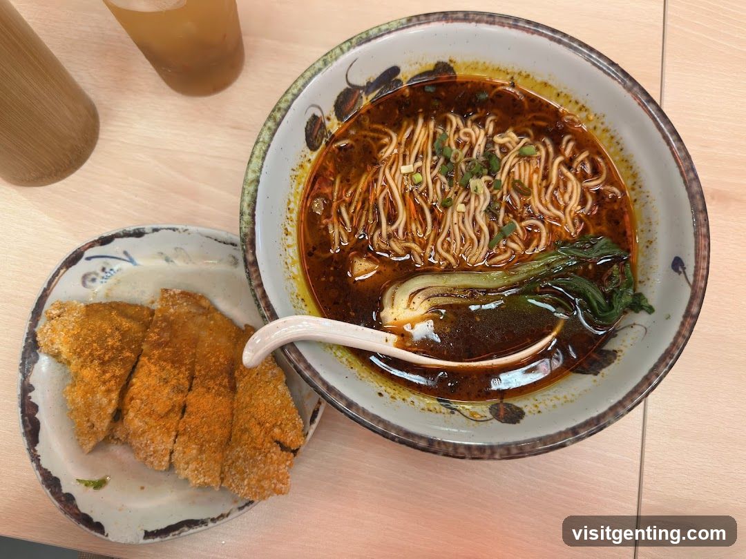 Noodle Soup and Fried Pork