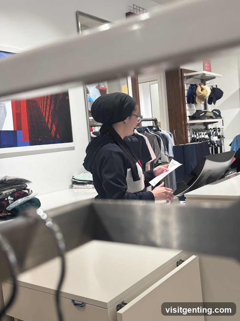 Retail worker at checkout