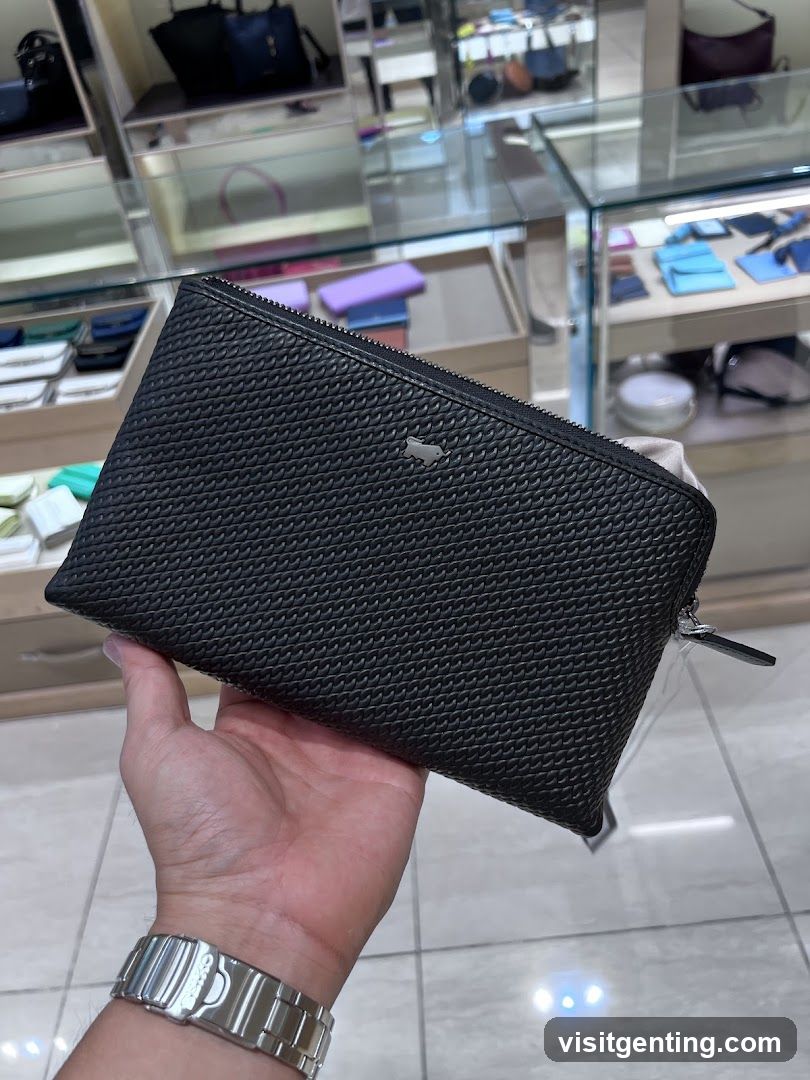 Black Textured Pouch