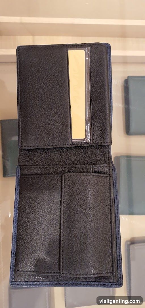 Open Black Leather Wallet