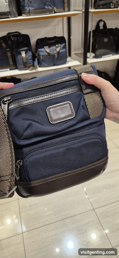 Close-up of a navy blue bag