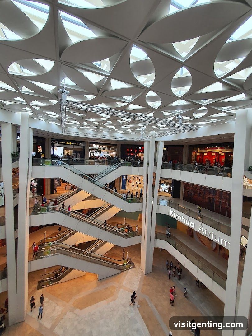 Interior of a multi-level shopping mall