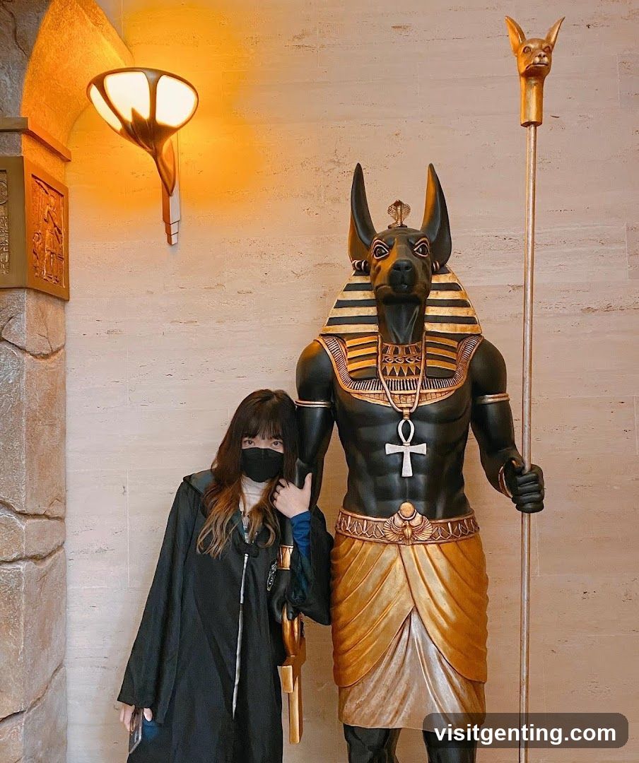 Statue of Anubis with a Person