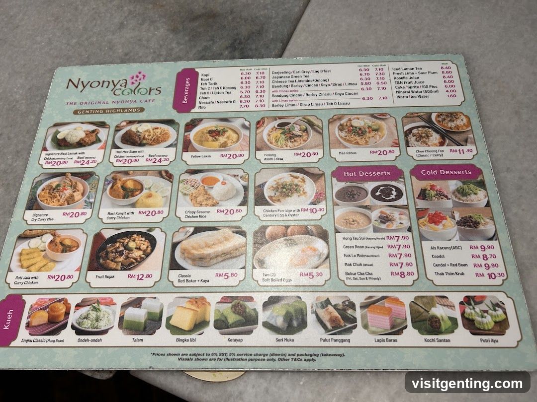 Nyonya Colors Menu