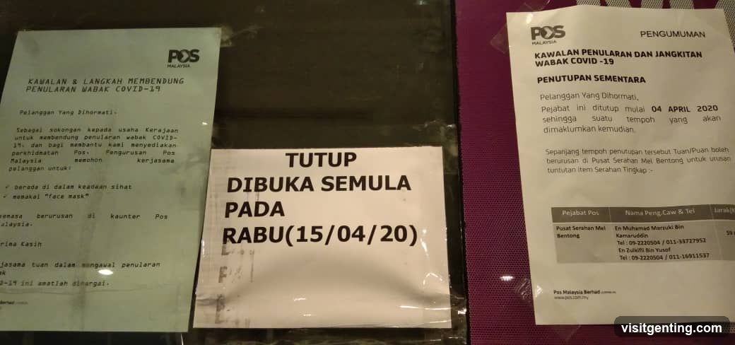 POS Malaysia COVID-19 Closure Notice