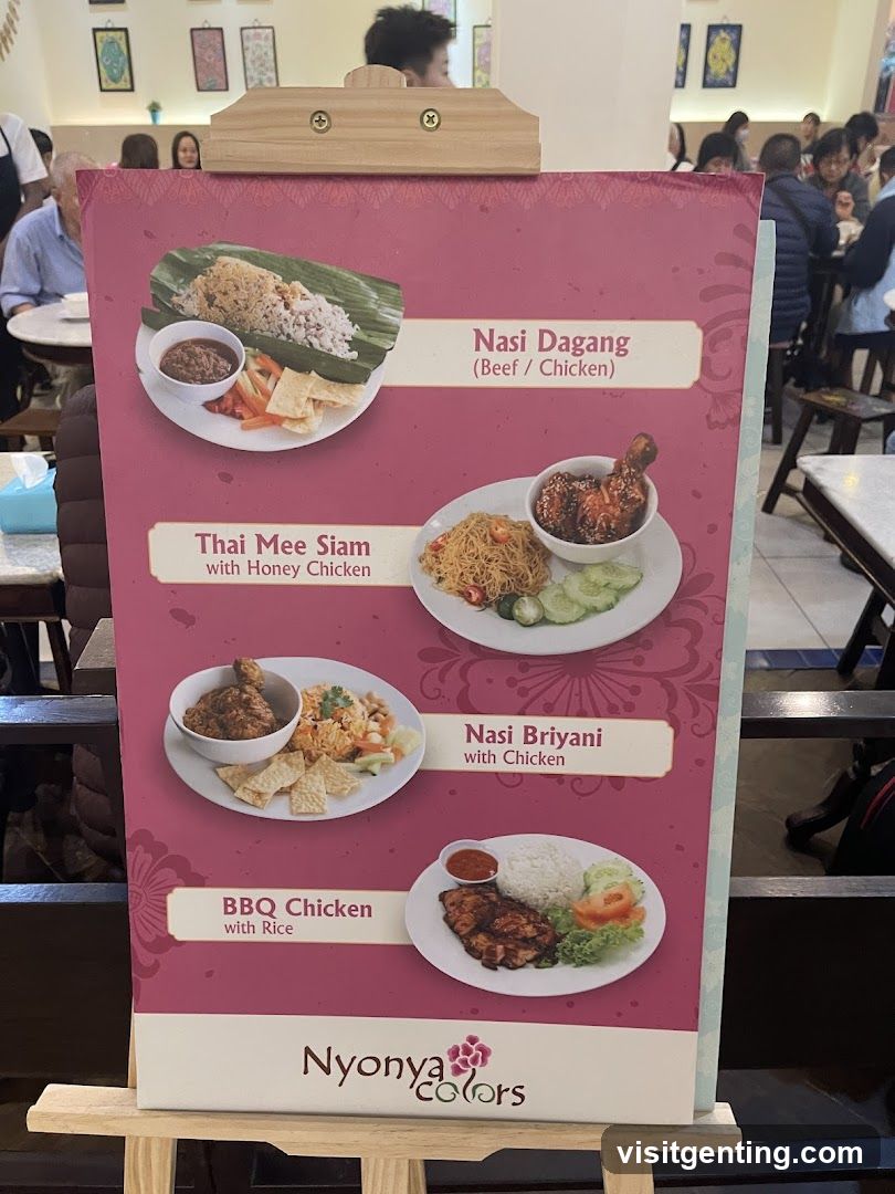 Nyonya Colors Menu