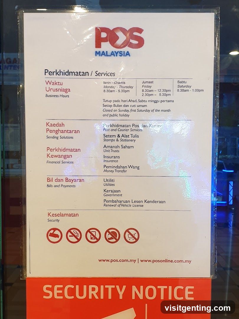 POS Malaysia Services and Security Notice