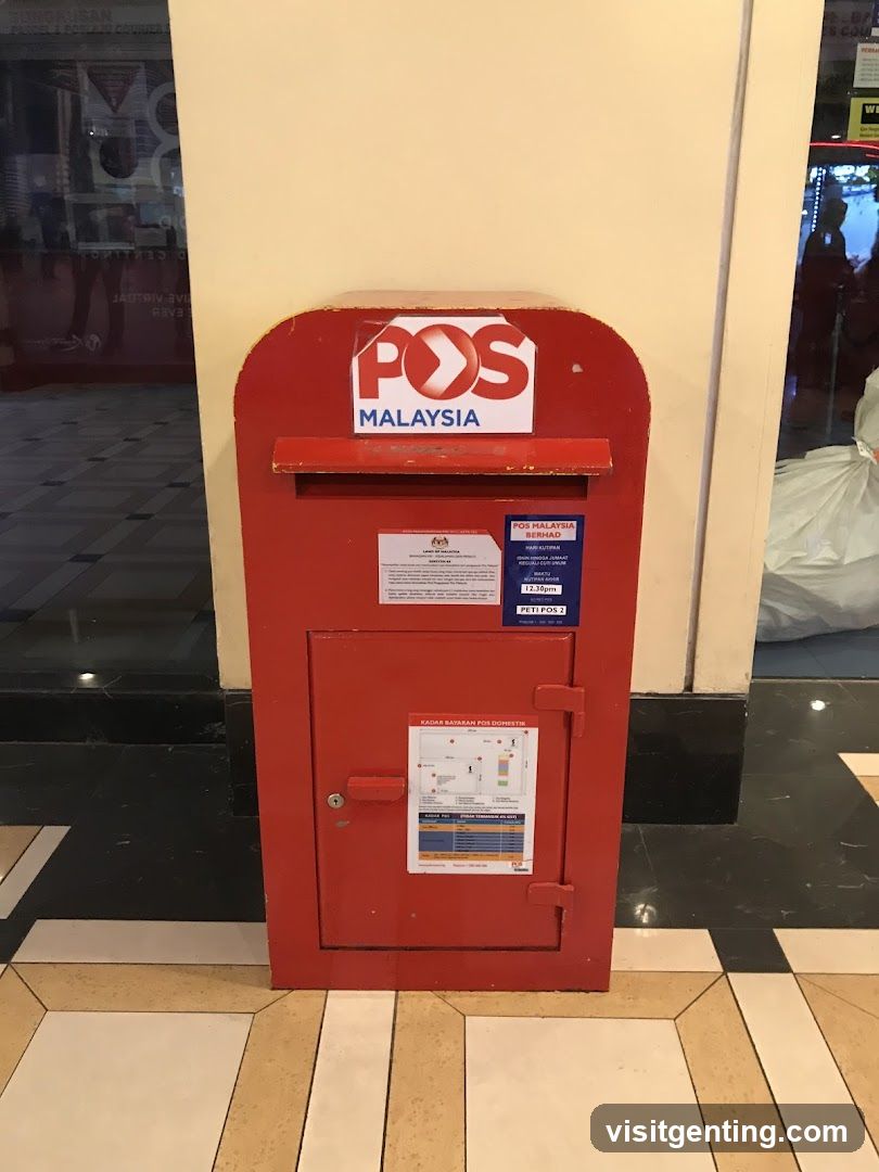 Red Post Box with Pos Malaysia Logo