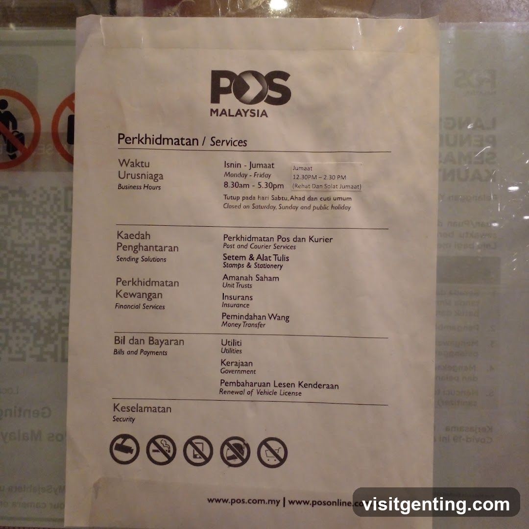 POS Malaysia Services List