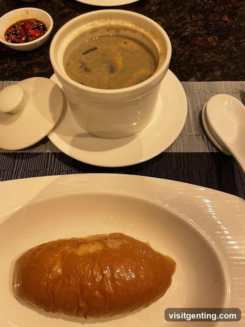 Mushroom Soup and Bread Roll