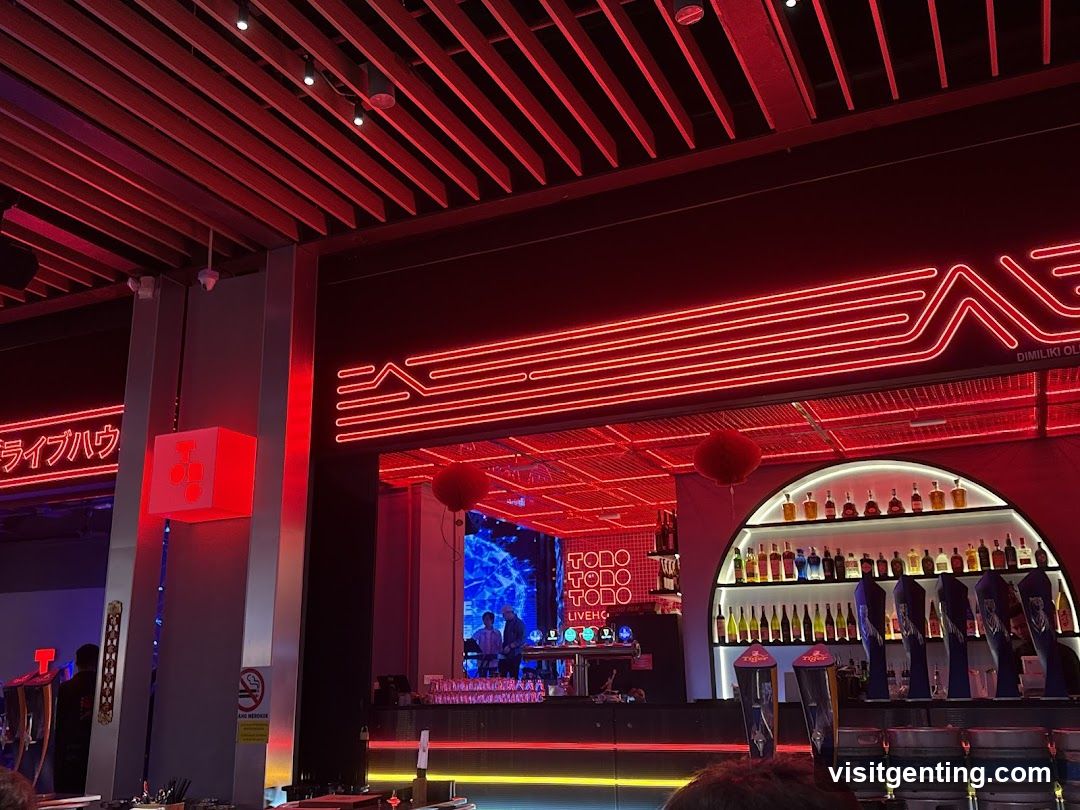 Bar Interior with Neon Lights