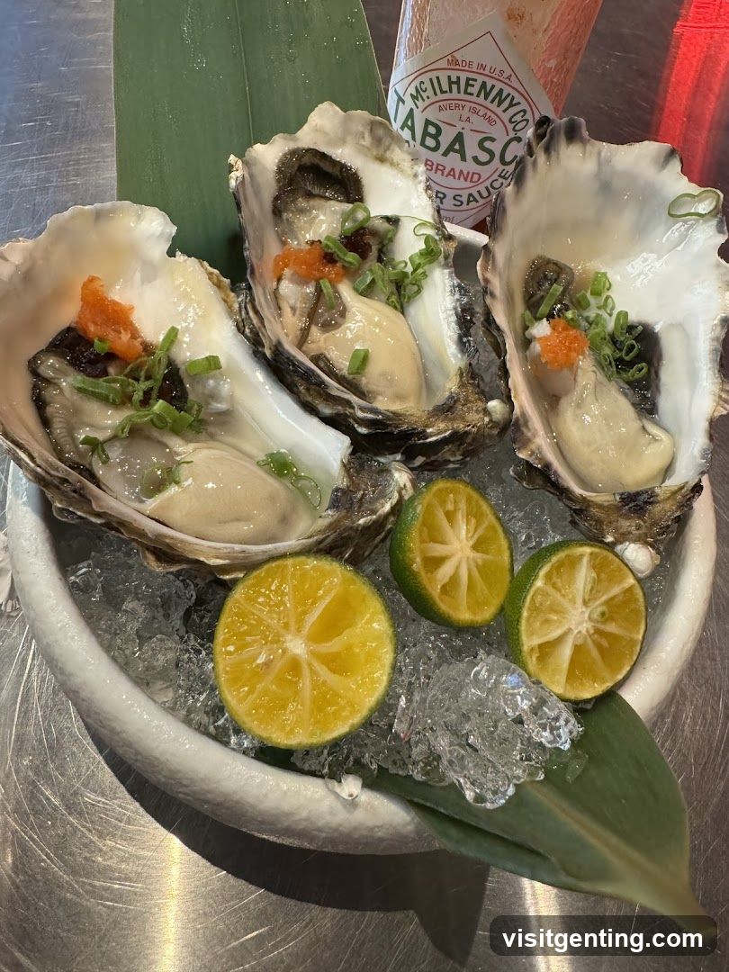 Oysters with Tabasco Sauce and Lime